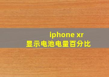 iphone xr 显示电池电量百分比